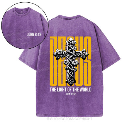 Jesus The Light of The World Christian Washed T-Shirt