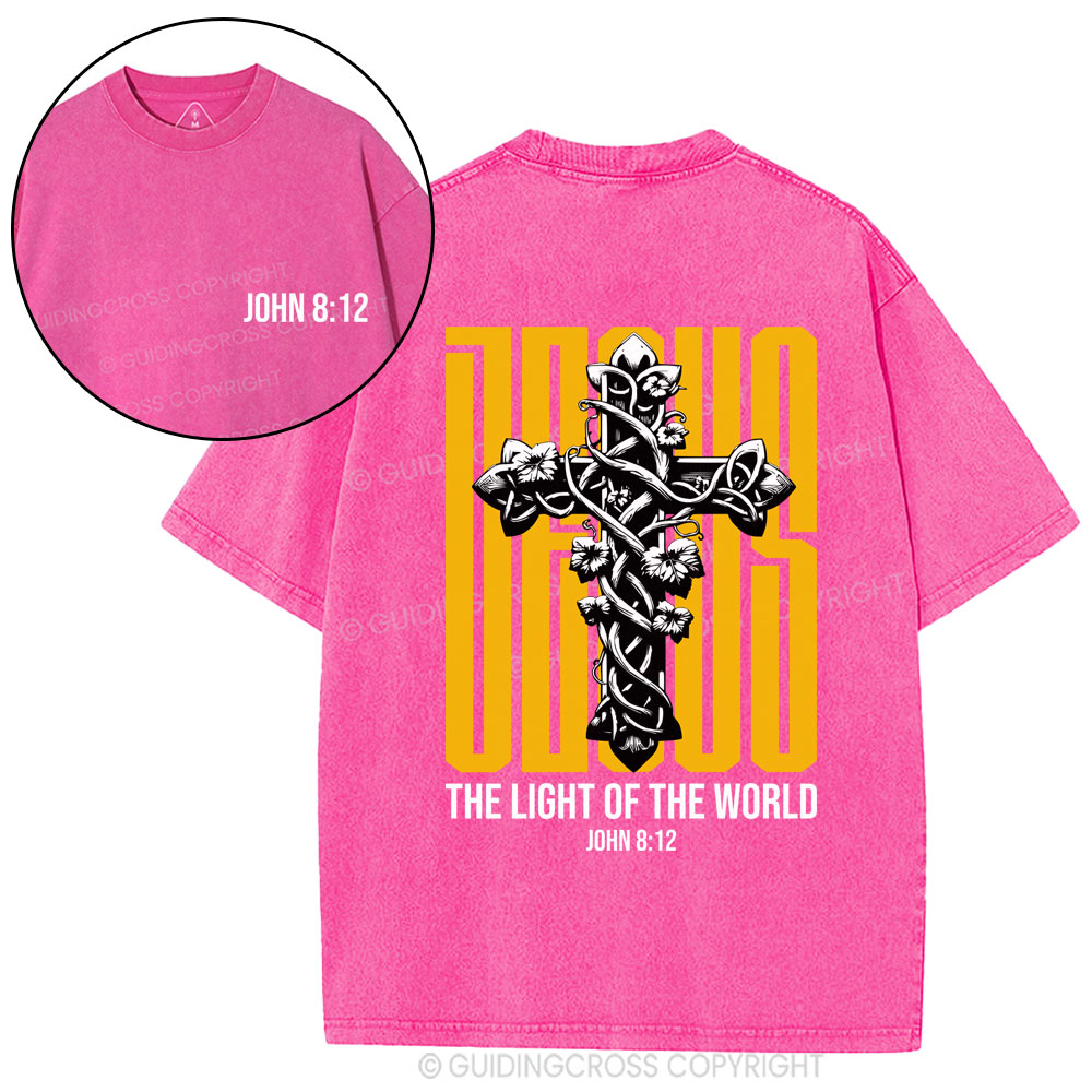 Jesus The Light of The World Christian Washed T-Shirt