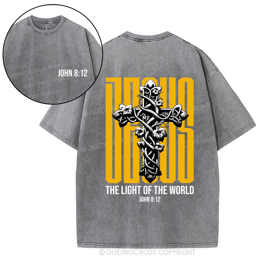 Jesus The Light of The World Christian Washed T-Shirt
