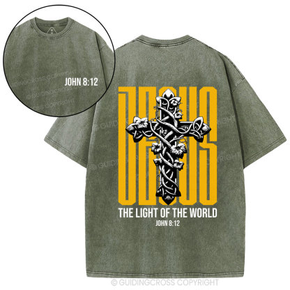 Jesus The Light of The World Christian Washed T-Shirt