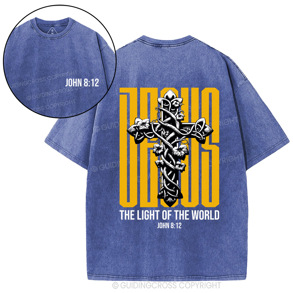 Jesus The Light of The World Christian Washed T-Shirt