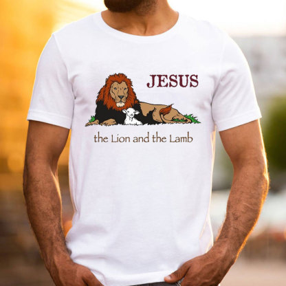 Jesus The Lion And The Lamb Christian T-Shirt
