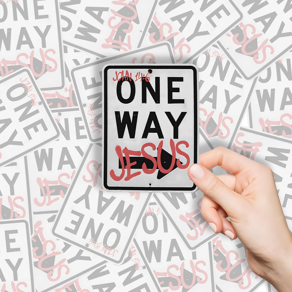 Jesus The One Way Christ Christian Stickers