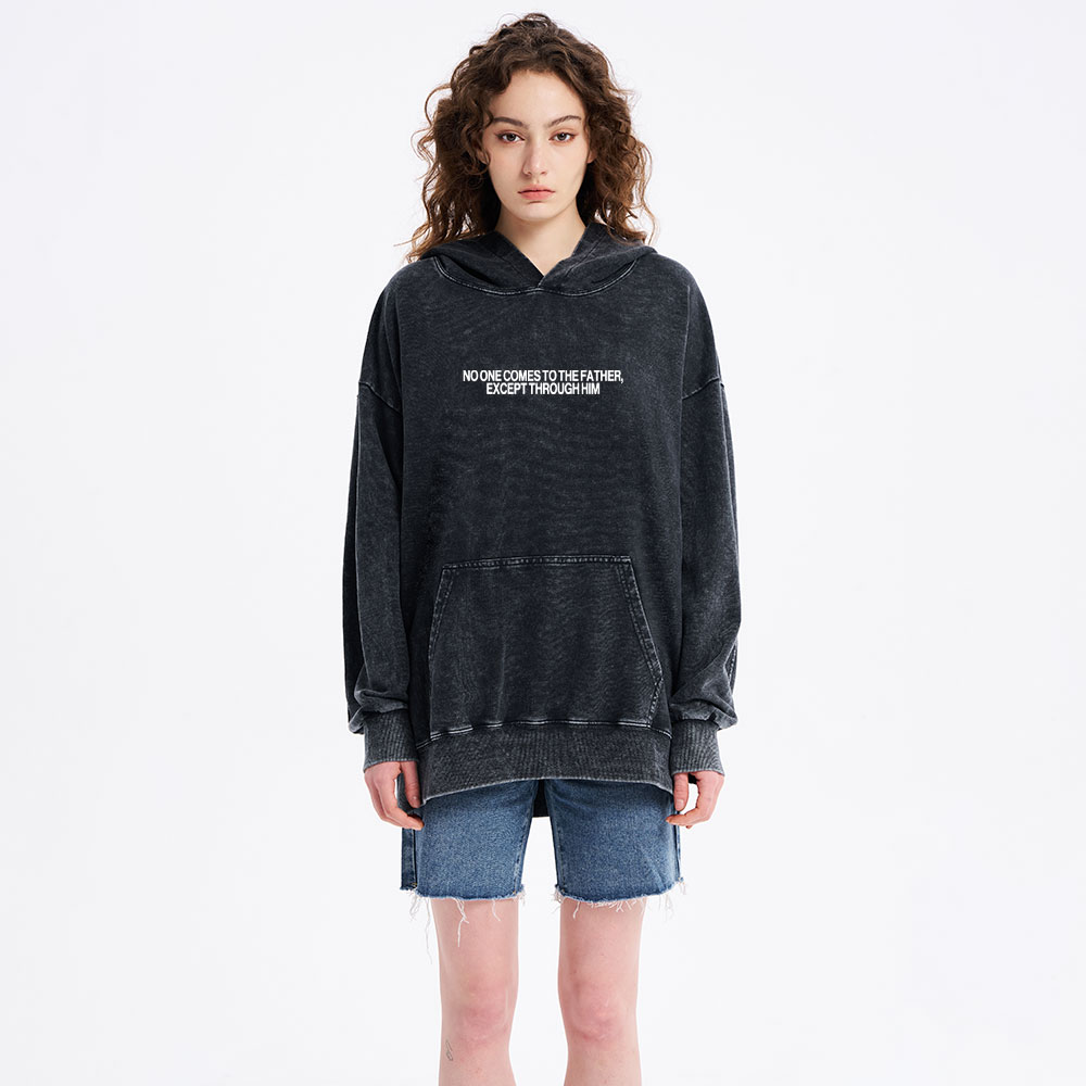 Jesus The One Way Chrsitian Washed Hoodie 