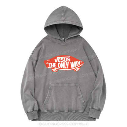 Jesus The Only Way Christian Washed Hoodie