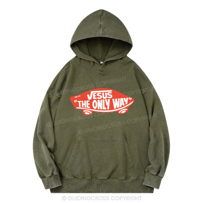 Jesus The Only Way Christian Washed Hoodie