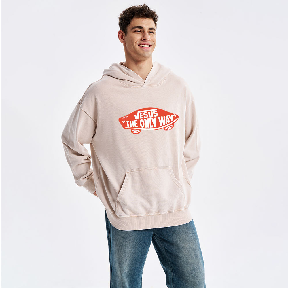 Jesus The Only Way Christian Washed Hoodie