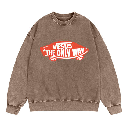 Jesus The Only Way Christian Washed Sweatshirt