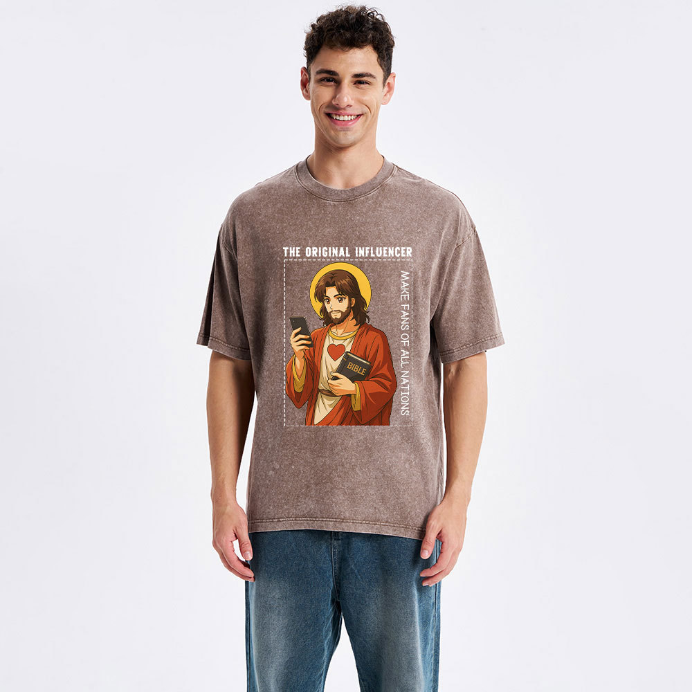 Jesus The Original Influencer Christian Washed T-Shirt