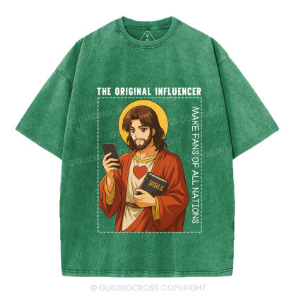 Jesus The Original Influencer Christian Washed T-Shirt