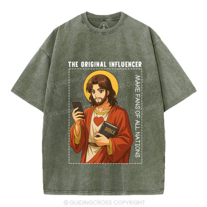 Jesus The Original Influencer Christian Washed T-Shirt