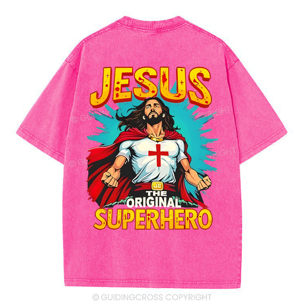 Jesus The Original Superhero Christian Washed T-Shirt