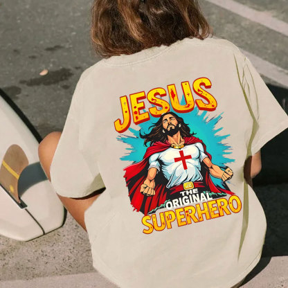 Jesus The Original Superhero Christian Washed T-Shirt
