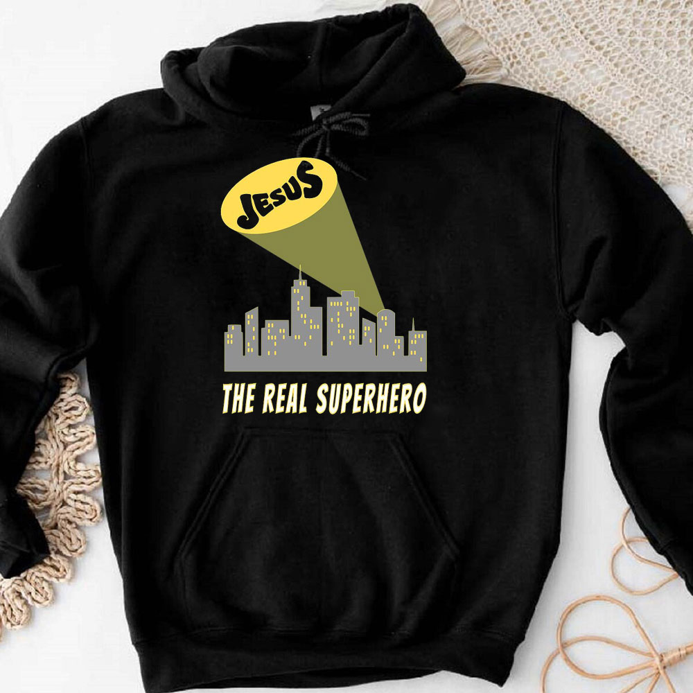 Jesus The Real Superhero Christian Hoodie