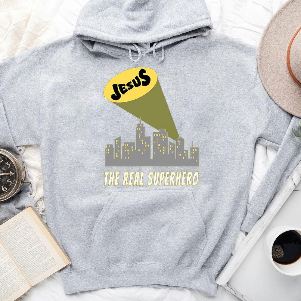 Jesus The Real Superhero Christian Hoodie