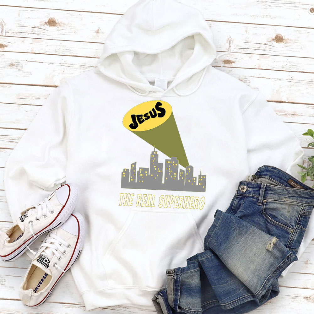 Jesus The Real Superhero Christian Hoodie