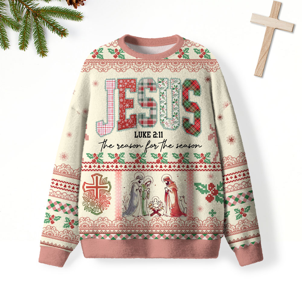 Jesus The Reason For Season Christian Lightweight Sweater