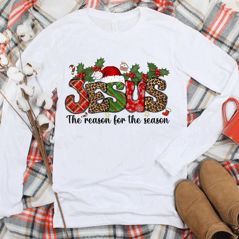 Jesus The Reason For The Season Christian Christmas Long Sleeve T-Shirt