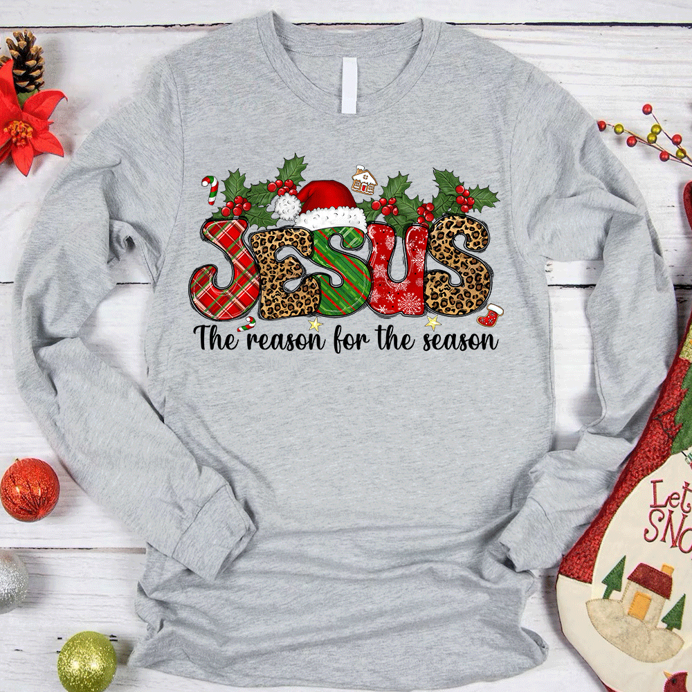 Jesus The Reason For The Season Christian Christmas Long Sleeve T-Shirt