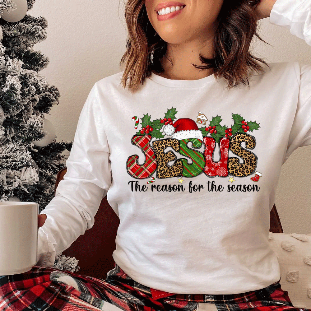 Jesus The Reason For The Season Christian Christmas Long Sleeve T-Shirt