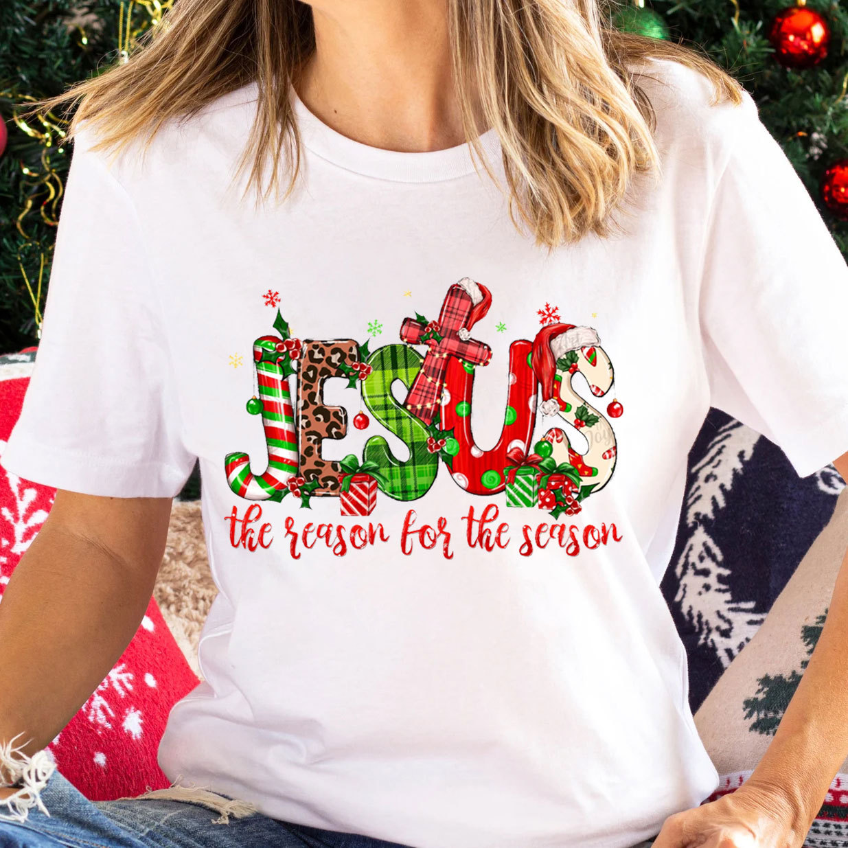 Jesus The Reason For The Season Christian Christmas T-Shirt