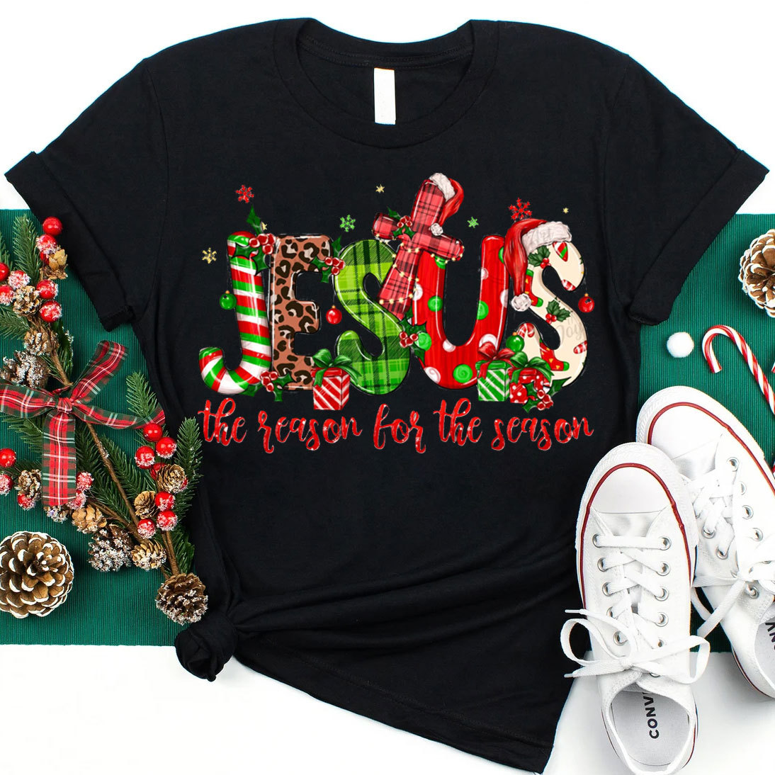 Jesus The Reason For The Season Christian Christmas T-Shirt