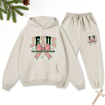 Jesus The Reason For The Season Christmas Christian Fleece Hoodie Set