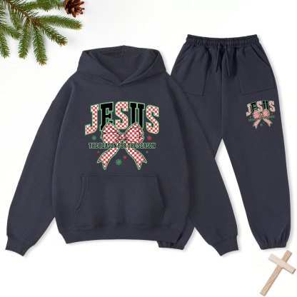 Jesus The Reason For The Season Christmas Christian Fleece Hoodie Set