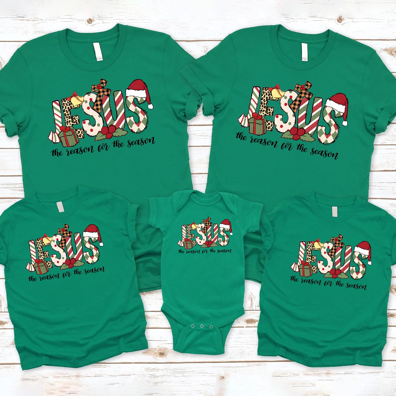 Jesus The Reason For The Season Christmas Family Matching Shirts