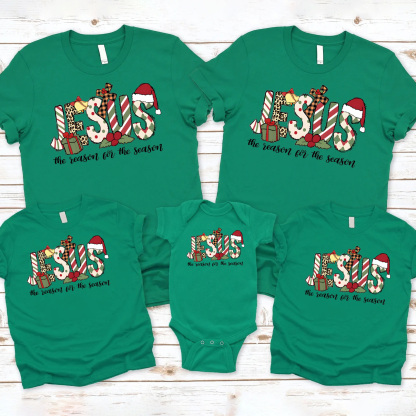 Jesus The Reason For The Season Christmas Family Matching Shirts