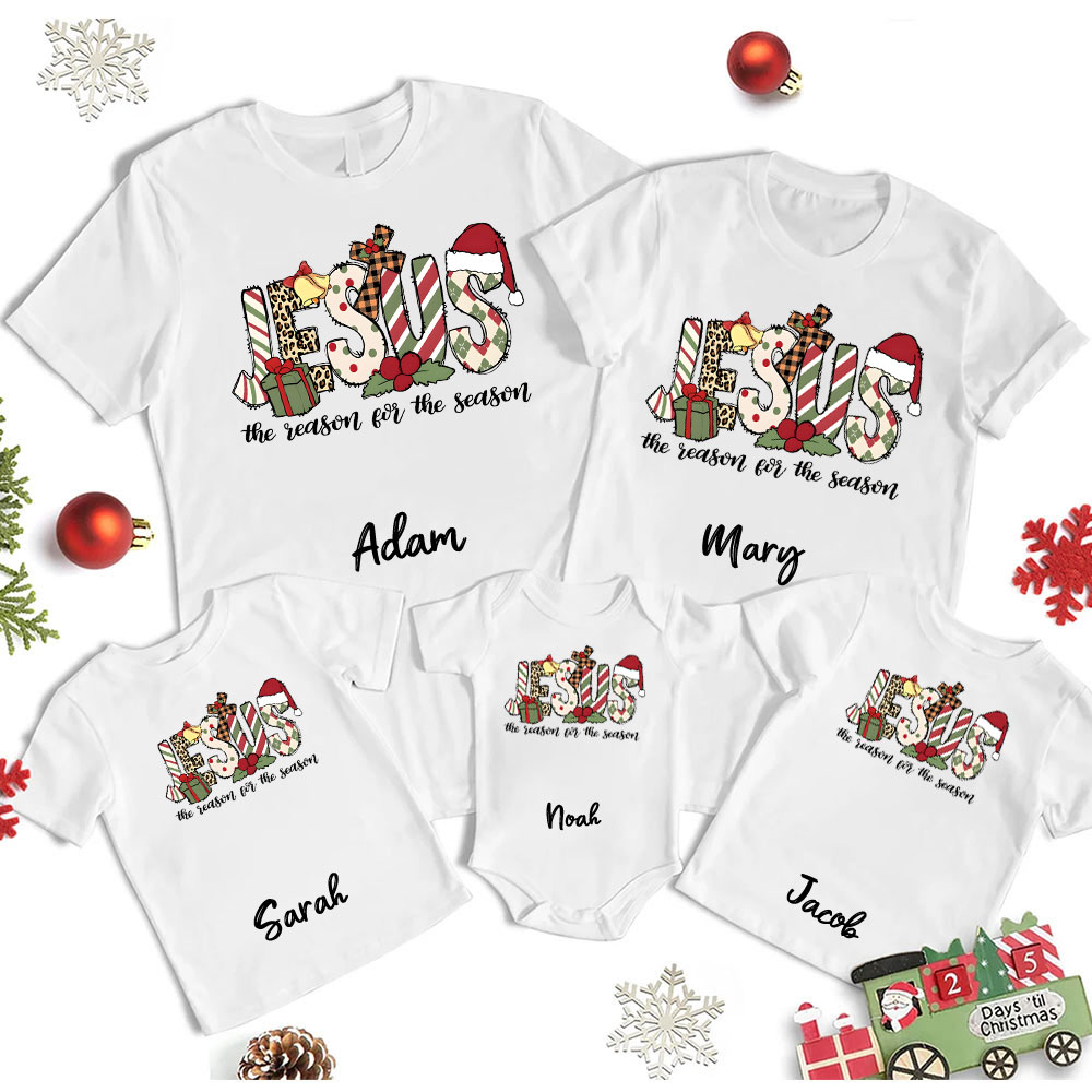 Personalized Jesus The Reason For The Season Christmas Family Matching Shirts