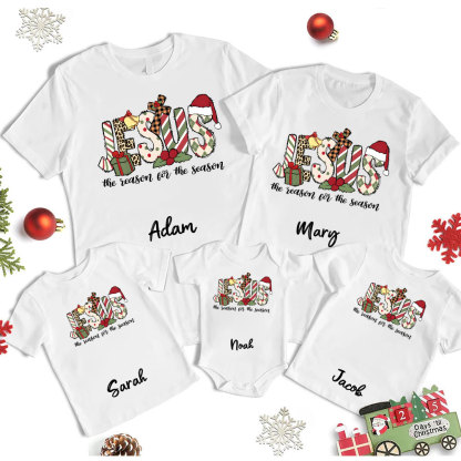 Personalized Jesus The Reason For The Season Christmas Family Matching Shirts