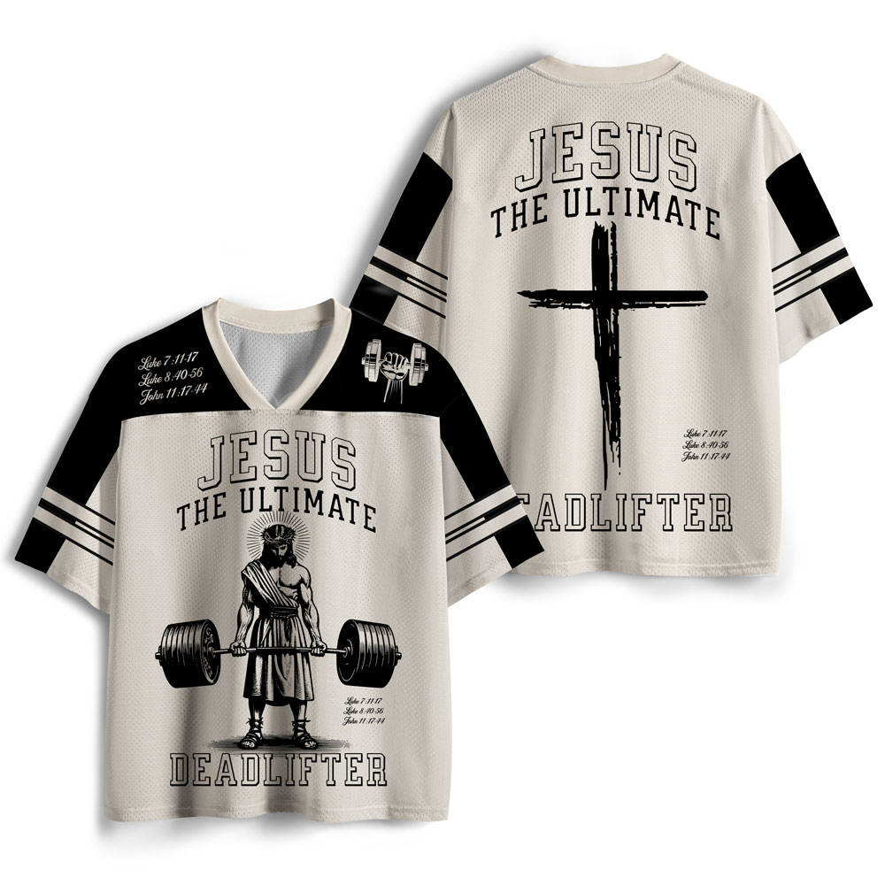 Jesus The Ulimate Deadlifter Christian Mesh Jersey