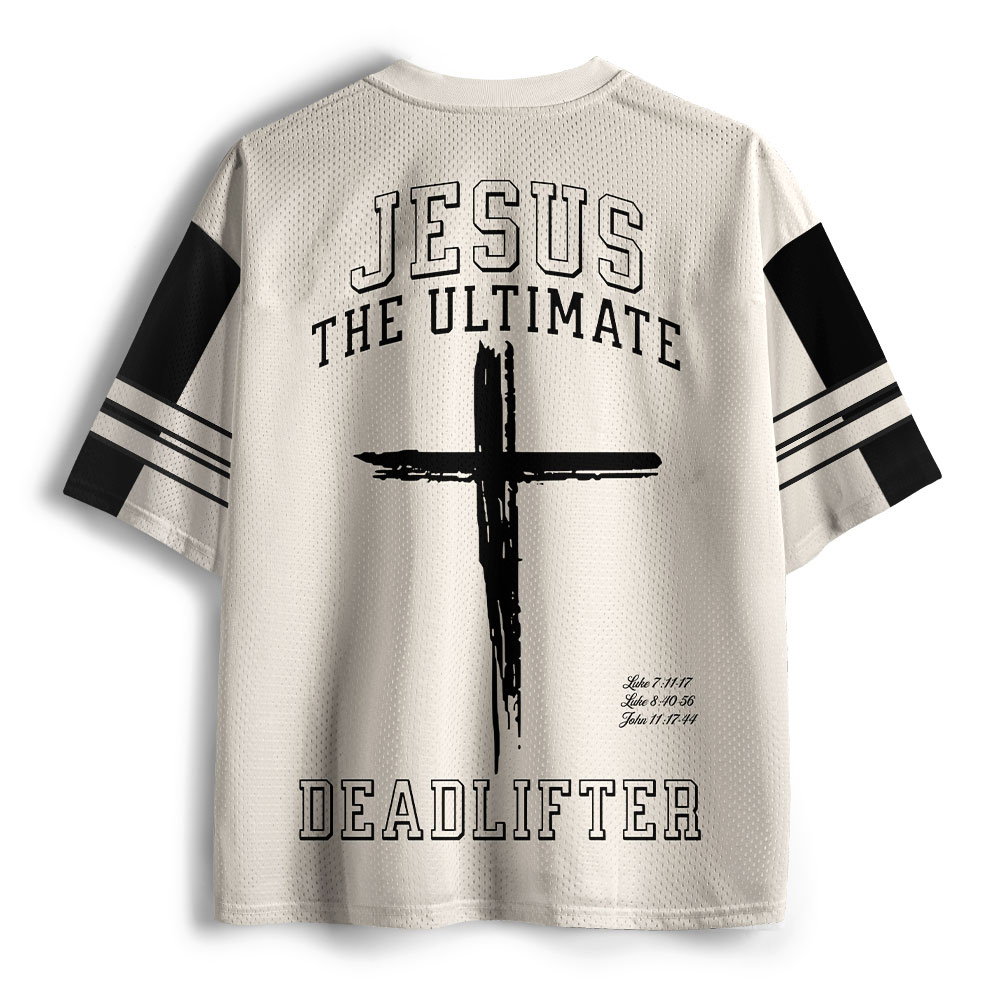 Jesus The Ulimate Deadlifter Christian Mesh Jersey