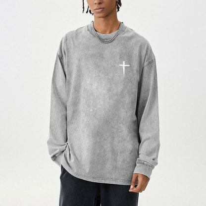 Jesus The Ultimate Deadlifter Washed Long Sleeve T-Shirt