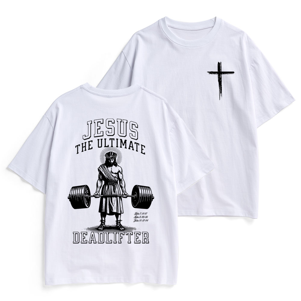 Jesus The Ultimate Deadlifter Christian Heavy Cotton T-Shirt