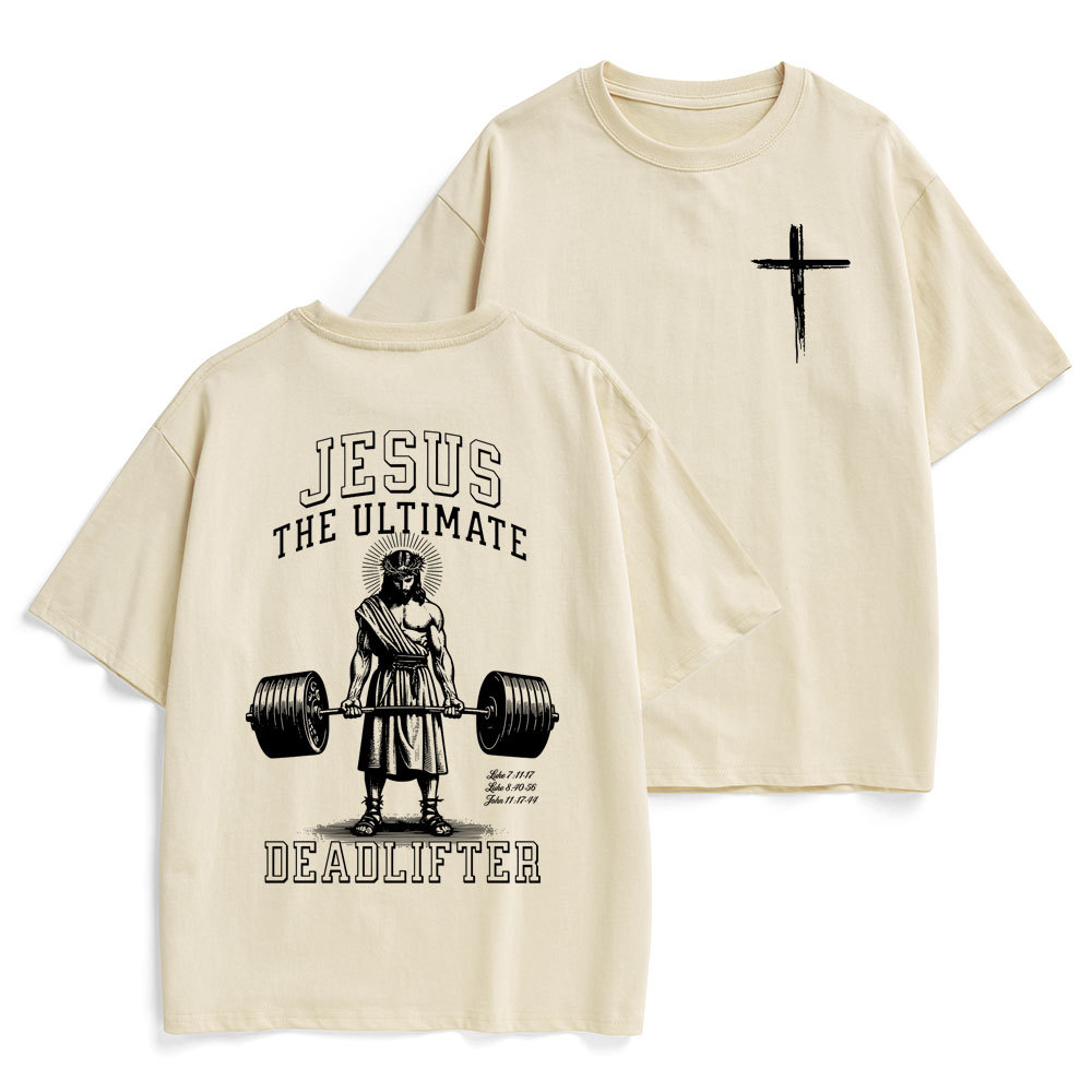 Jesus The Ultimate Deadlifter Christian Heavy Cotton T-Shirt