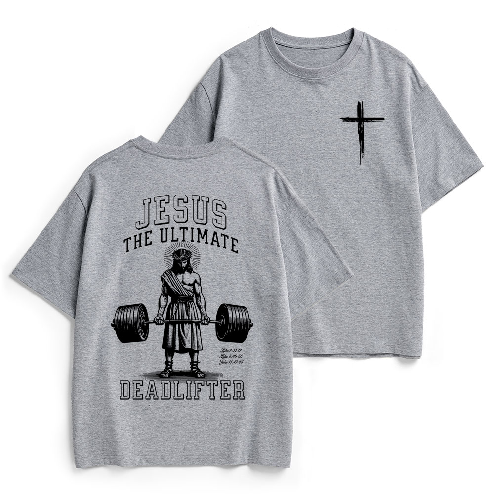 Jesus The Ultimate Deadlifter Christian Heavy Cotton T-Shirt