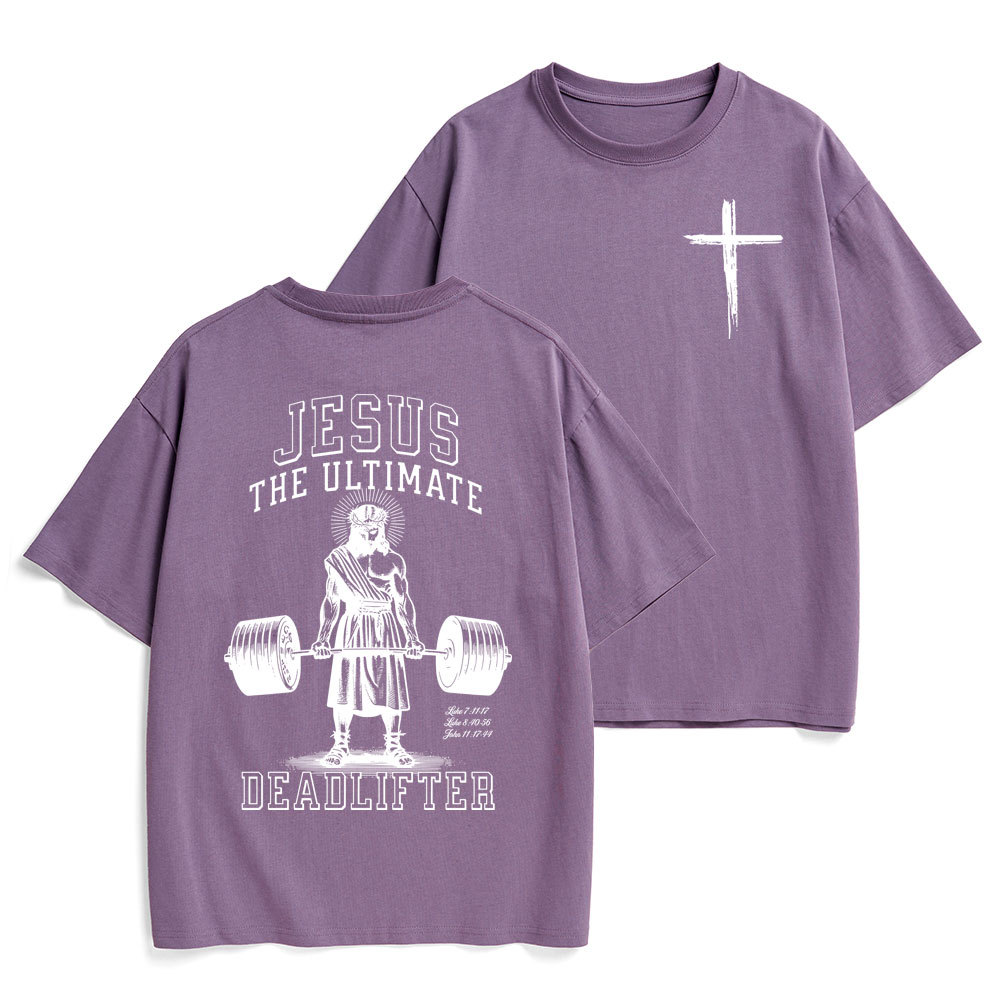 Jesus The Ultimate Deadlifter Christian Heavy Cotton T-Shirt