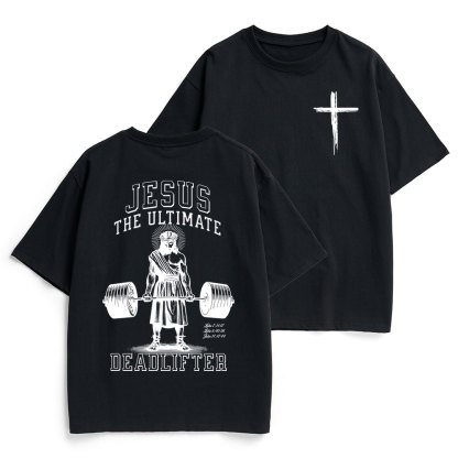 Jesus The Ultimate Deadlifter Christian Heavy Cotton T-Shirt
