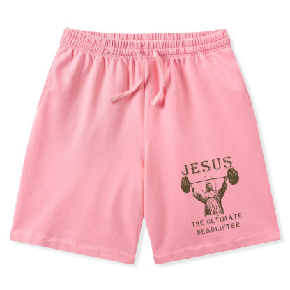 Jesus The Ultimate Deadlifter Christian Washed Shorts