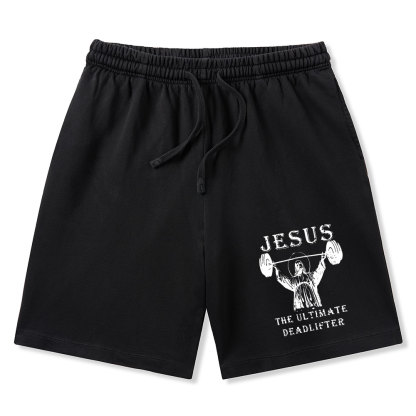 Jesus The Ultimate Deadlifter Christian Washed Shorts