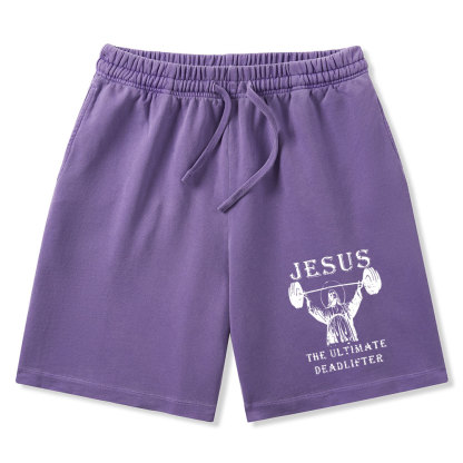 Jesus The Ultimate Deadlifter Christian Washed Shorts