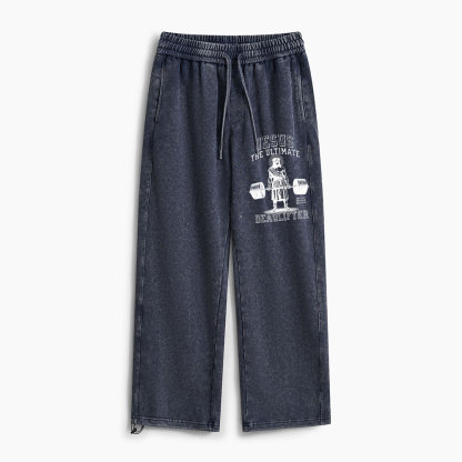 Jesus The Ultimate Deadlifter Christian Washed Sweatpants