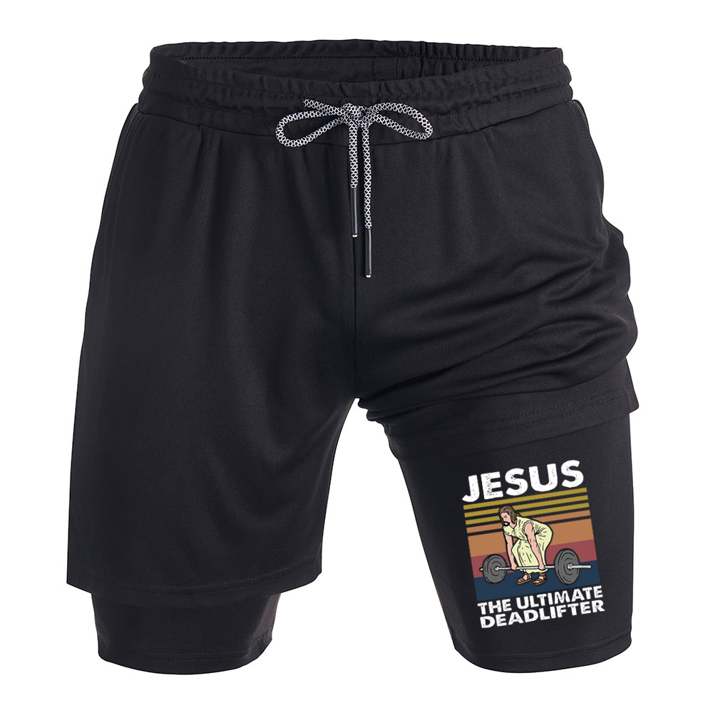Jesus The Ultimate Deadlifter Christian Performance Shorts
