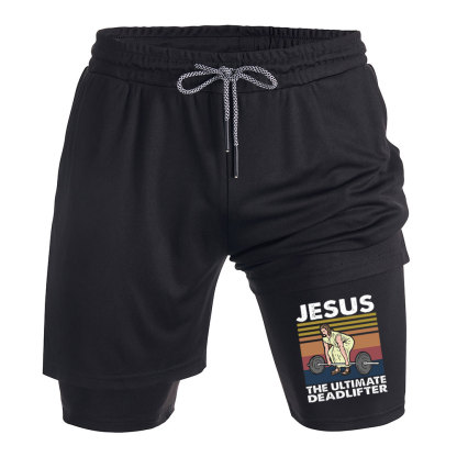 Jesus The Ultimate Deadlifter Christian Performance Shorts
