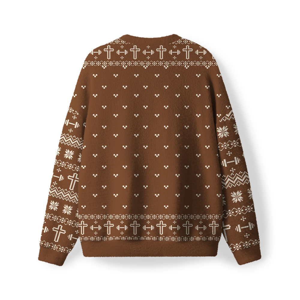 Jesus The Ultimate Deadlifter Furry Christian Lightweight Sweater