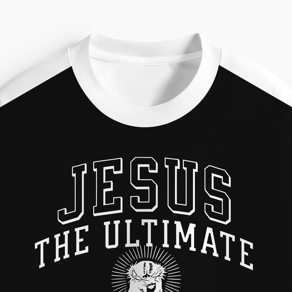 Jesus The Ultimate Deadlifter Oversized All-Over Print Christian T-Shirt