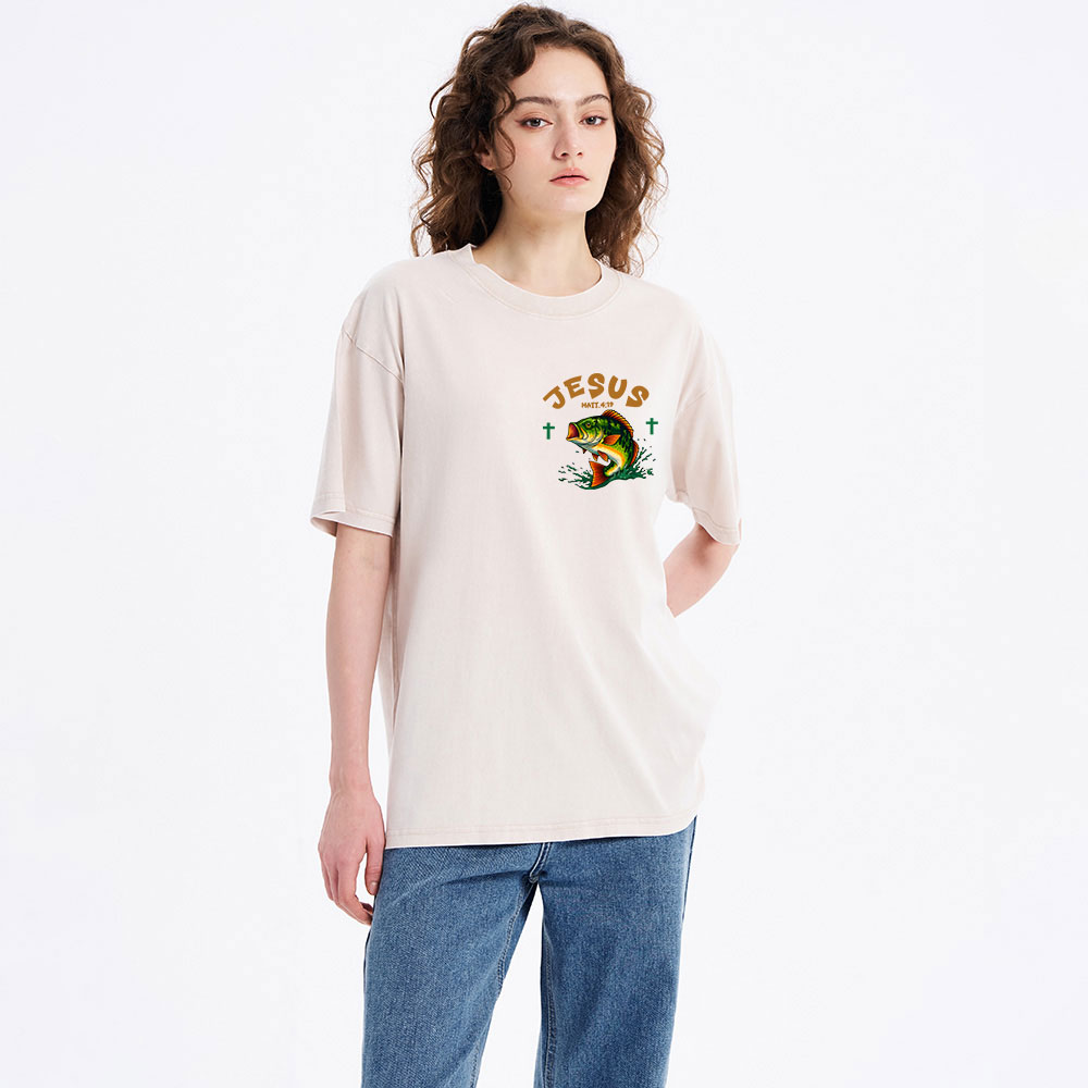 Jesus The Ultimate Fish Whisperer Funny Christian Washed T-Shirt