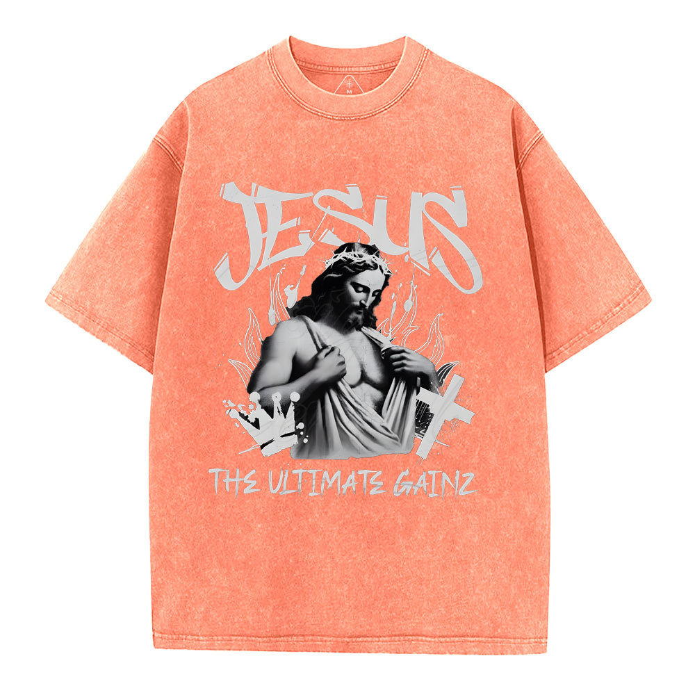 Jesus The Ultimate Gainz Christian Washed T-Shirt